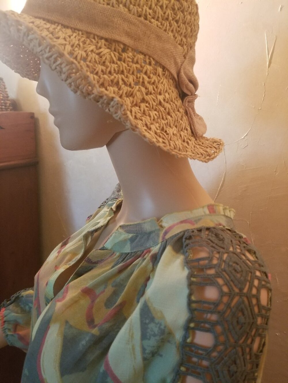 UNIQUE SPECTRUM MLLE GABRIELLE GREEN WATERCOLOR PALETTE BABYDOLL TOP SZ M